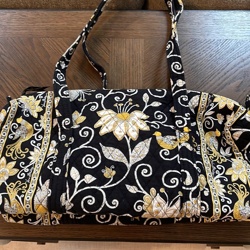 Vera Bradley - black and yellow small duffle